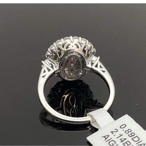 GIA 2.14ct Burmese Ruby Platinum Ring Oscar Friedman 0.89ct Diamonds Size 7 - Picture 2 of 6